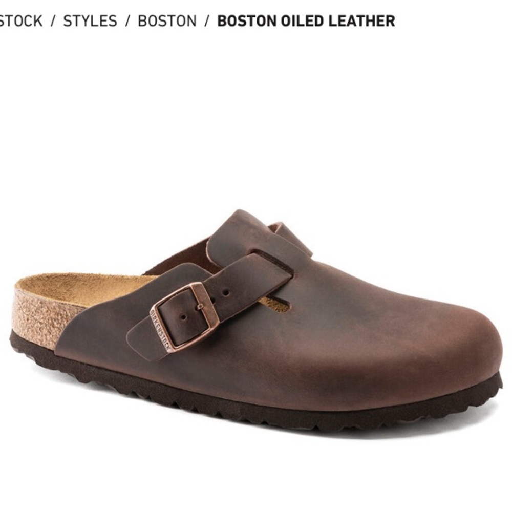Oiled leather Boston clogs